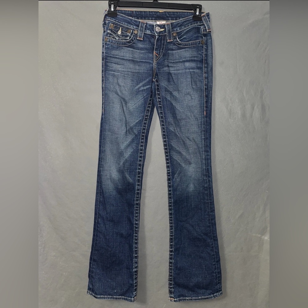 True Religion Becky Jeans Womens 27 Blue Stretch Denim Bootcut 30x35